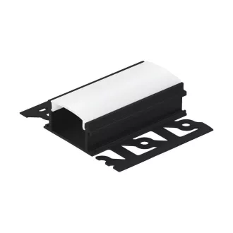   99498 EGLO RECESSED PROFILE 4 - 2 m fekete T profil LED szalaghoz opál diffúzorral