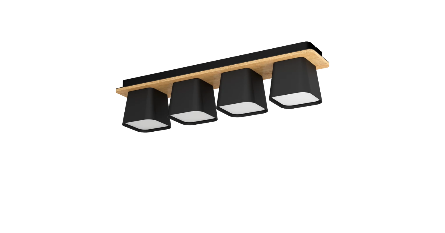 EGLO 390008 Ruscio mennyezeti lámpa 14x69,5 cm, fekete-fa, 4xE27 foglalattal