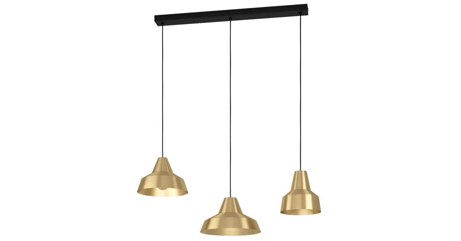 EGLO 390016 Savarna függesztett lámpa 30,5x93 cm, arany, 3xE27 foglalattal
