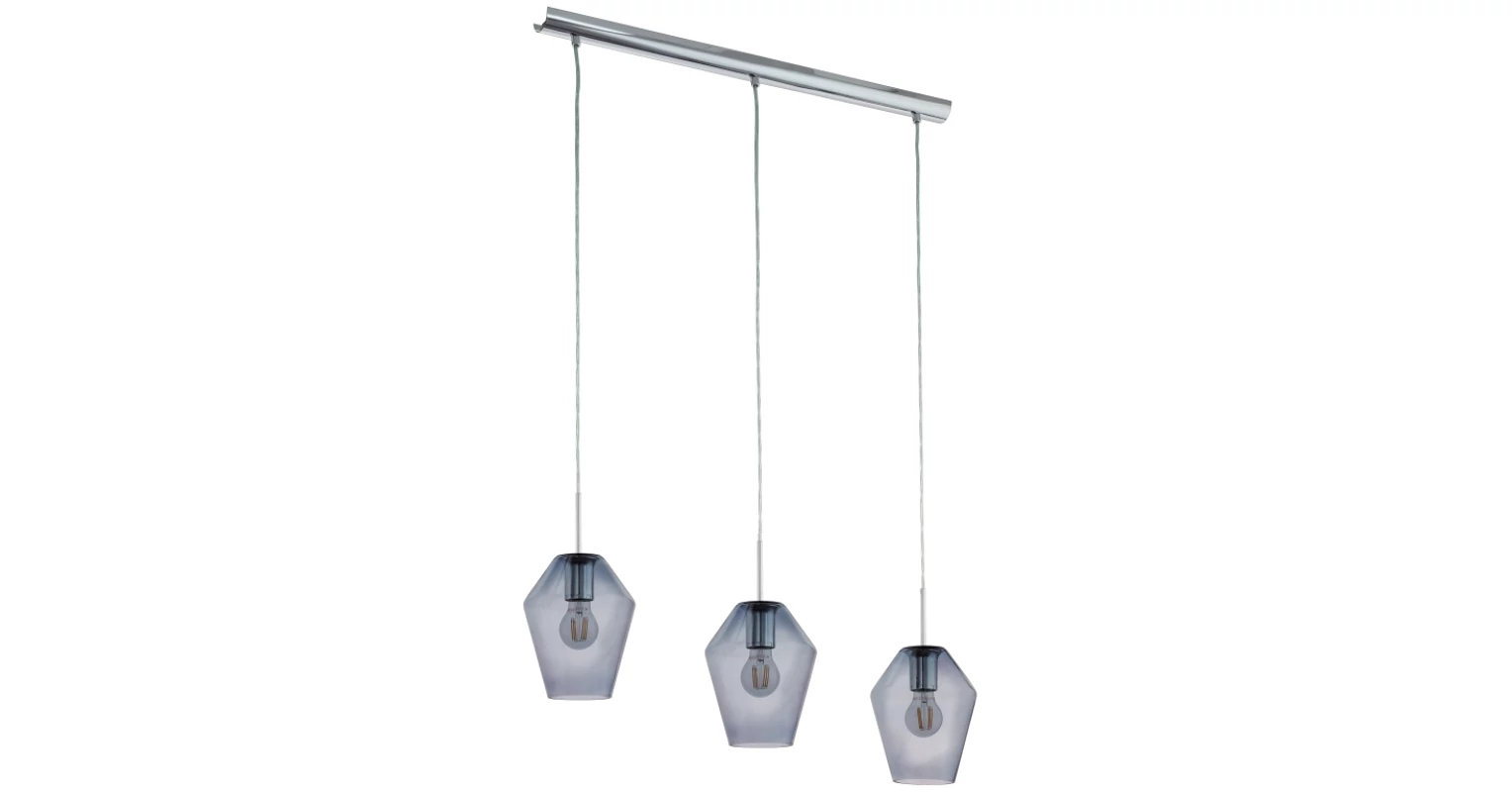 EGLO 96774 Murmillo függeszték 3xE27 max. 40W króm/áttetsző grafit (9002759967741)