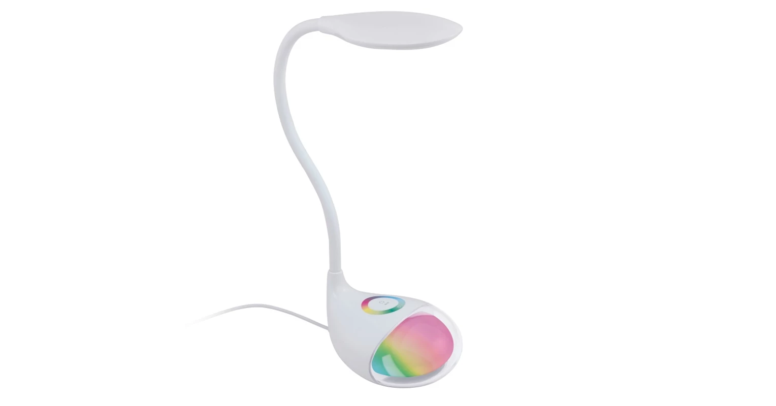 EGLO 97078 Cabado 1 LED RGB érintőkapcsolós asztali lámpa fehér + USB töltő (9002759970789)