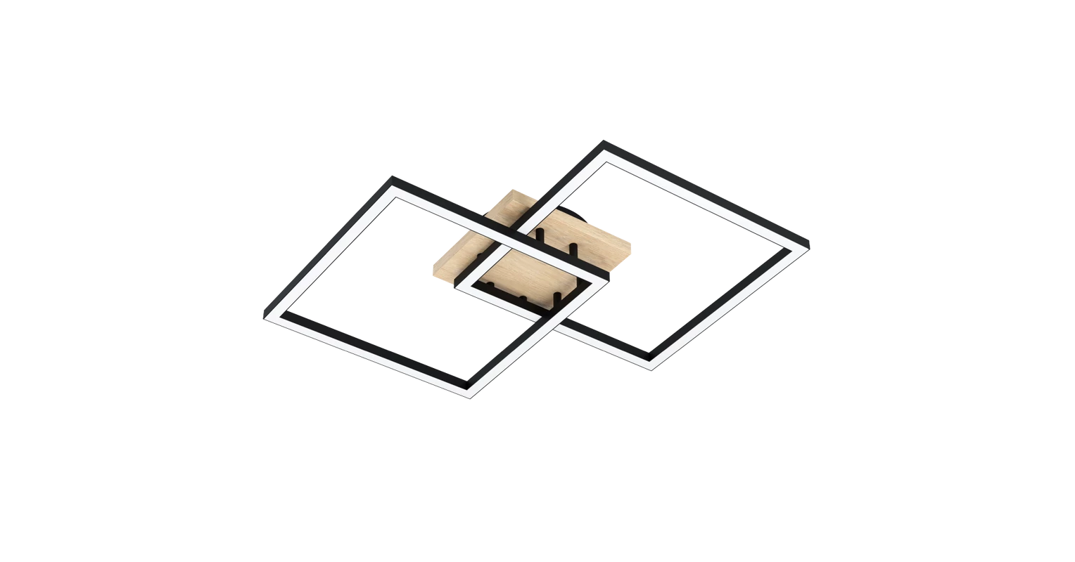 EGLO 99677 Lomaltas-Z szabályozható mennyezeti LED lámpa 77x49,5 cm, fekete-fa hatású