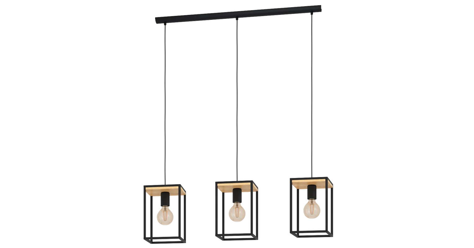 EGLO 99855 Libertad függesztett lámpa 18x88cm, fekete-fa
